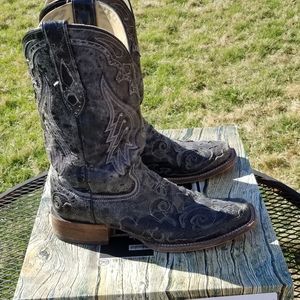 Corral Vintage Black Snakeskin Boots Size 10.5